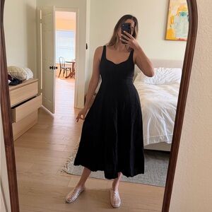 Old Navy Black Sleeveless Linen Midi Dress